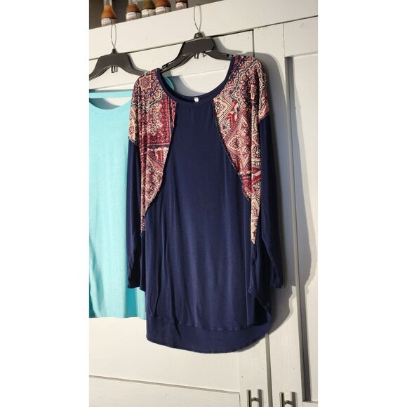 BUNDLE OF 3 BASIC TOPS LONG SLEEVE POLY-SPANDEX SIZE 1X - Picture 2 of 6